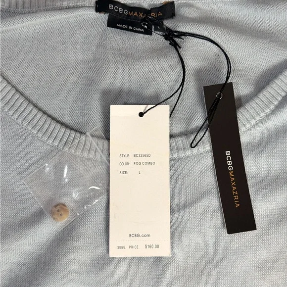 NWT BCBG MAXAXRIA Colorblock 3/4 Sleeve Sweater Dress L - Picture 6 of 8